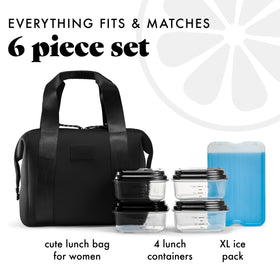 Remi lunch bag wide top opening for easy packing
