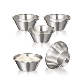 Fit Meal Prep 12-pack 1.5 oz dipping cups stacked for compact storage.