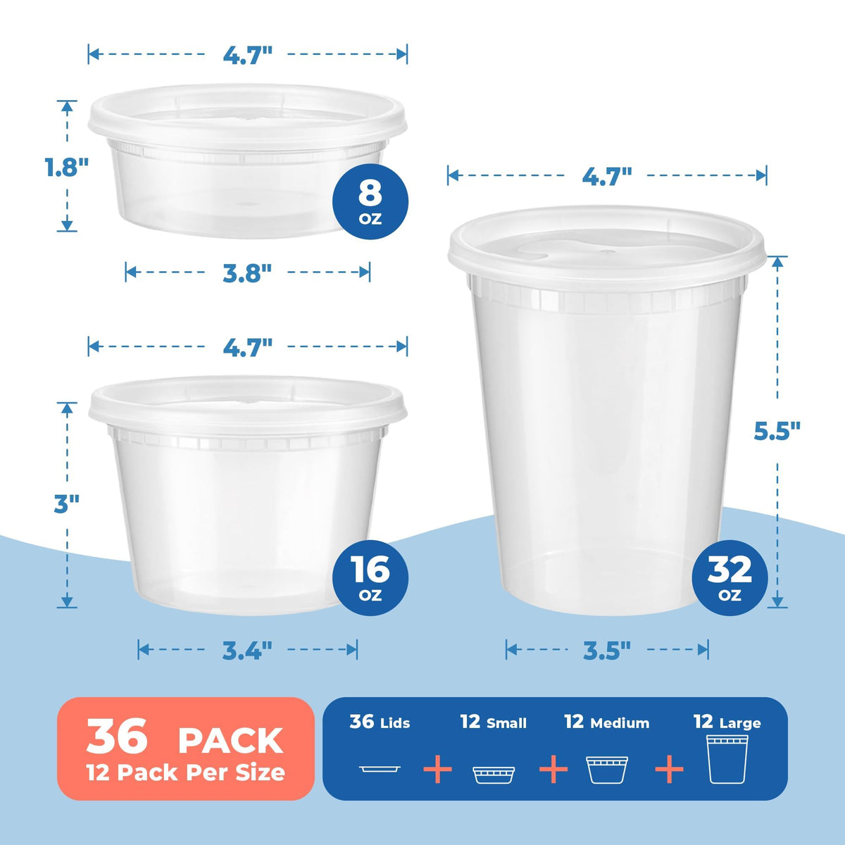 Fit Meal Prep 16 oz deli container with lid for salads