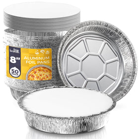 Fit Meal Prep 8-inch round pans with lids ensure even heat and freshness during transport.