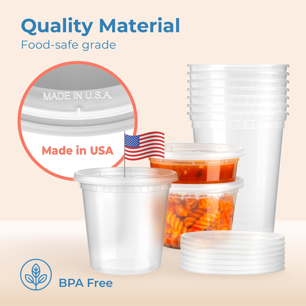Fit Meal Prep 8 oz deli container with lid ideal for portions