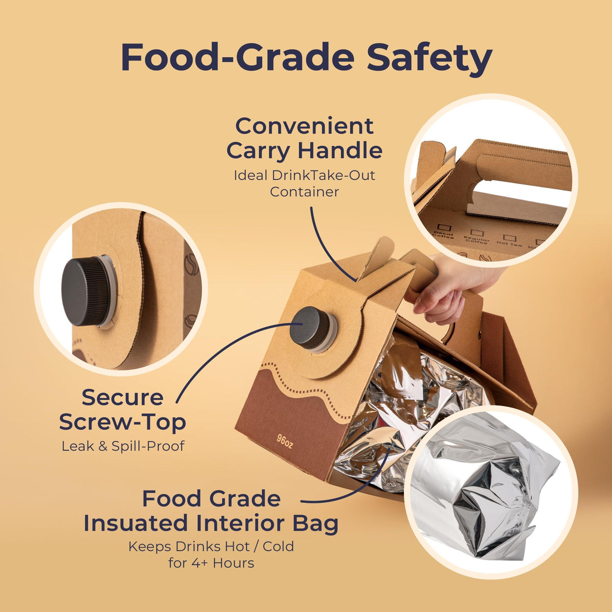 BPA-free labeling on Fit Meal Prep coffee dispenser for safe service.