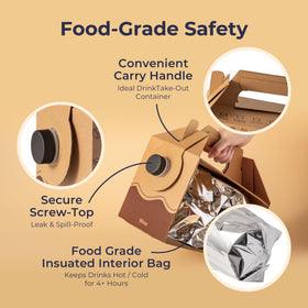 BPA-free labeling on Fit Meal Prep coffee dispenser for safe service.