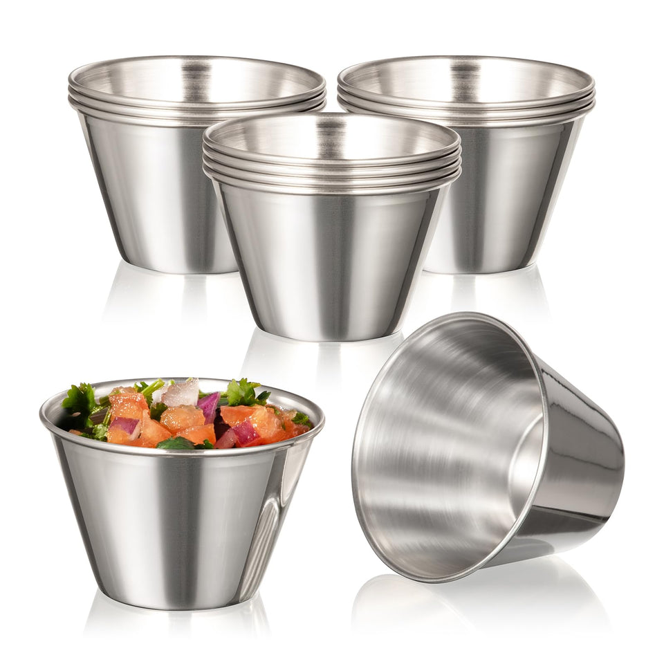 Fit Meal Prep dipping cups 4oz assembly showing compact stackability for storage