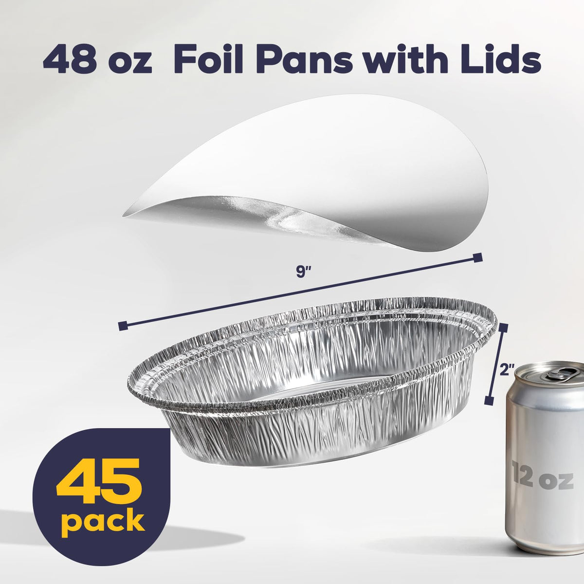 Fit Meal Prep foil pan with lid, airtight seal keeps freshness during transport.