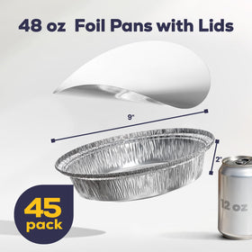 Fit Meal Prep foil pan with lid, airtight seal keeps freshness during transport.