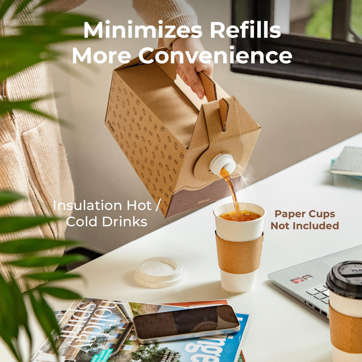Leak-proof seal on Fit Meal Prep coffee dispenser prevents spills.