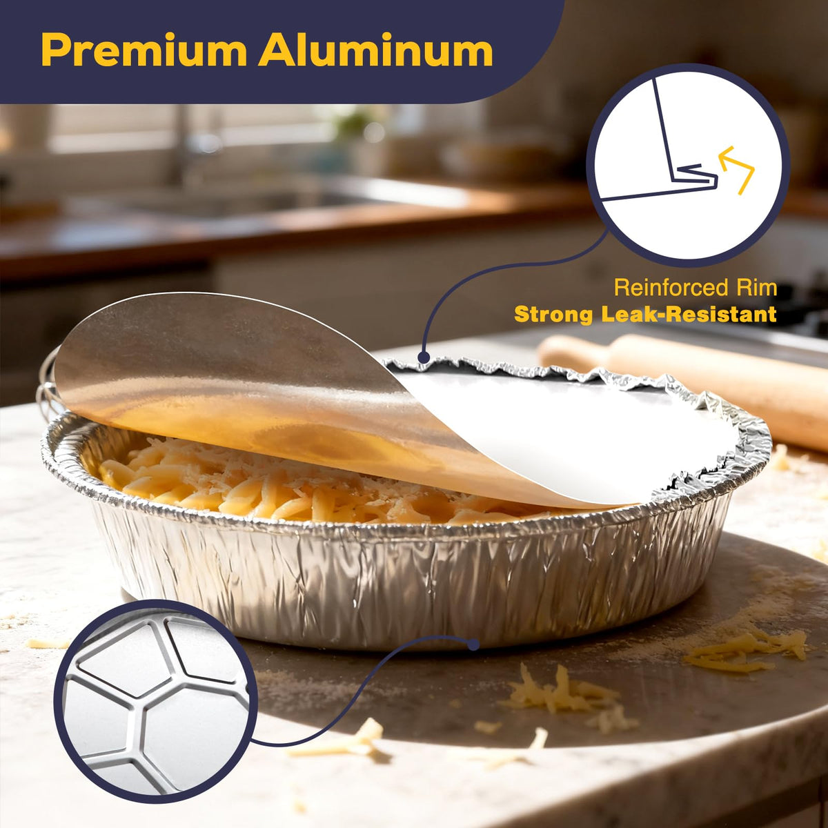 Fit Meal Prep oven-safe aluminum pan, ready for baking and reheating.