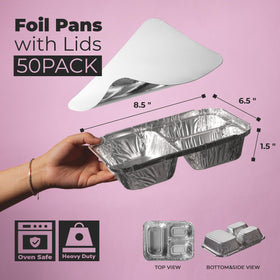Fit Meal Prep rectangular pan with flat board lid for secure storage.