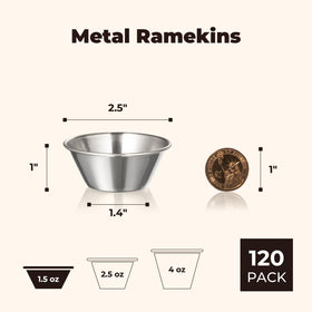 Fit Meal Prep durable reusable ramekins suited for sauces, dressings, or butter.