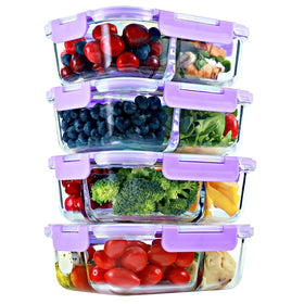 FIT Strong & Healthy 2-compartment container lavender with airtight lid for portion control