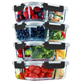 FIT Strong & Healthy 32oz glass container with lid for organized meals on the go