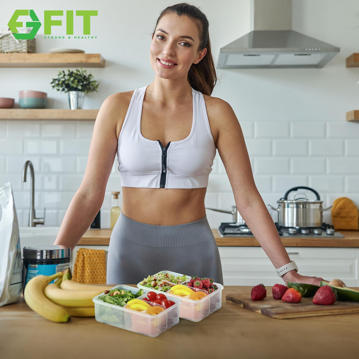 FIT Strong Healthy bento box three pack provides family meal prep options.