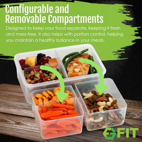 FIT Strong Healthy bento box airtight lid prevents leaks during transport.