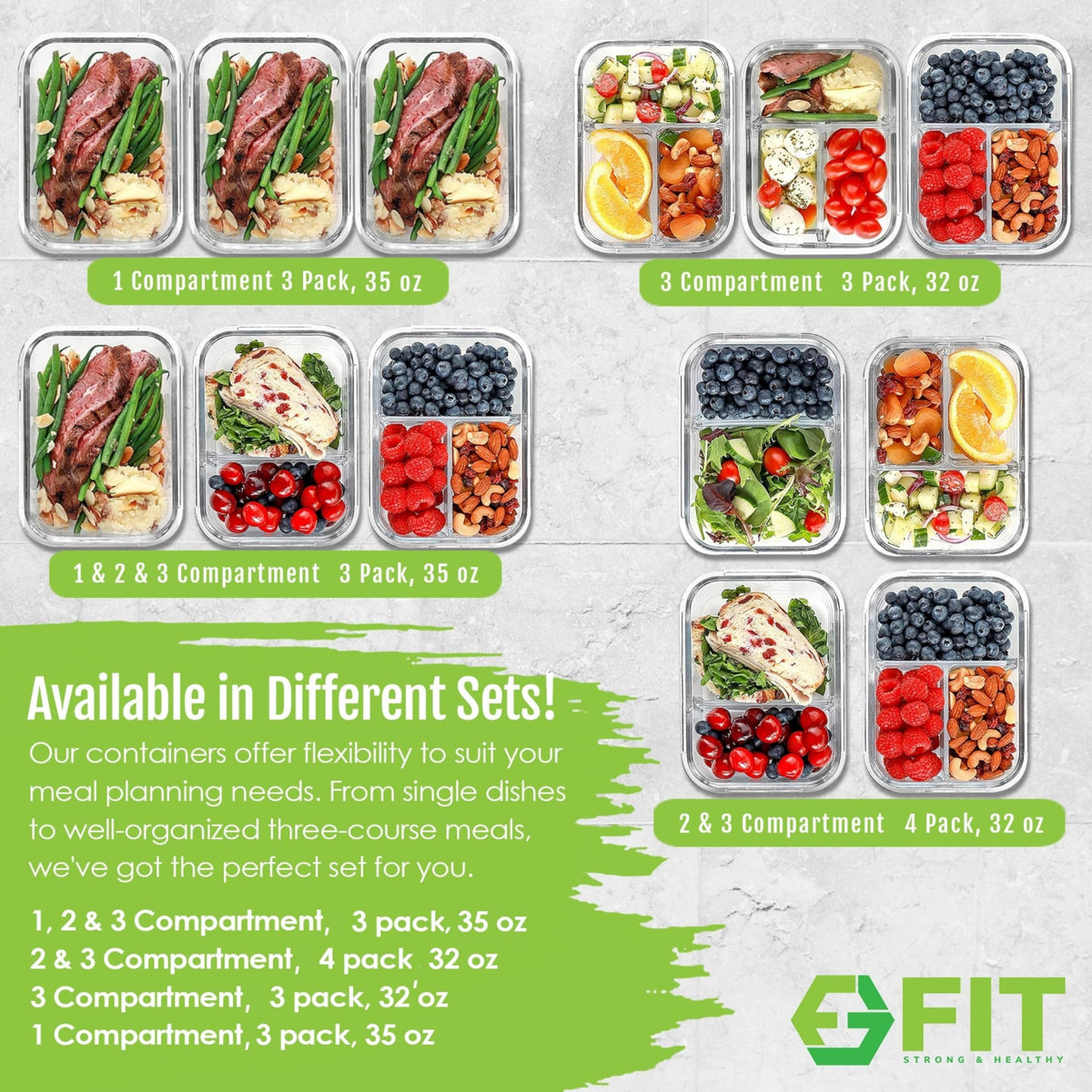 FIT Strong & Healthy dishwasher-safe glass container for easy cleanup
