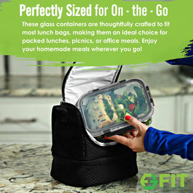 FIT Strong & Healthy leakproof snap-lock lids keep meals secure during transport