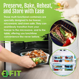 Stackable design by FIT Strong & Healthy fits in lunch bags