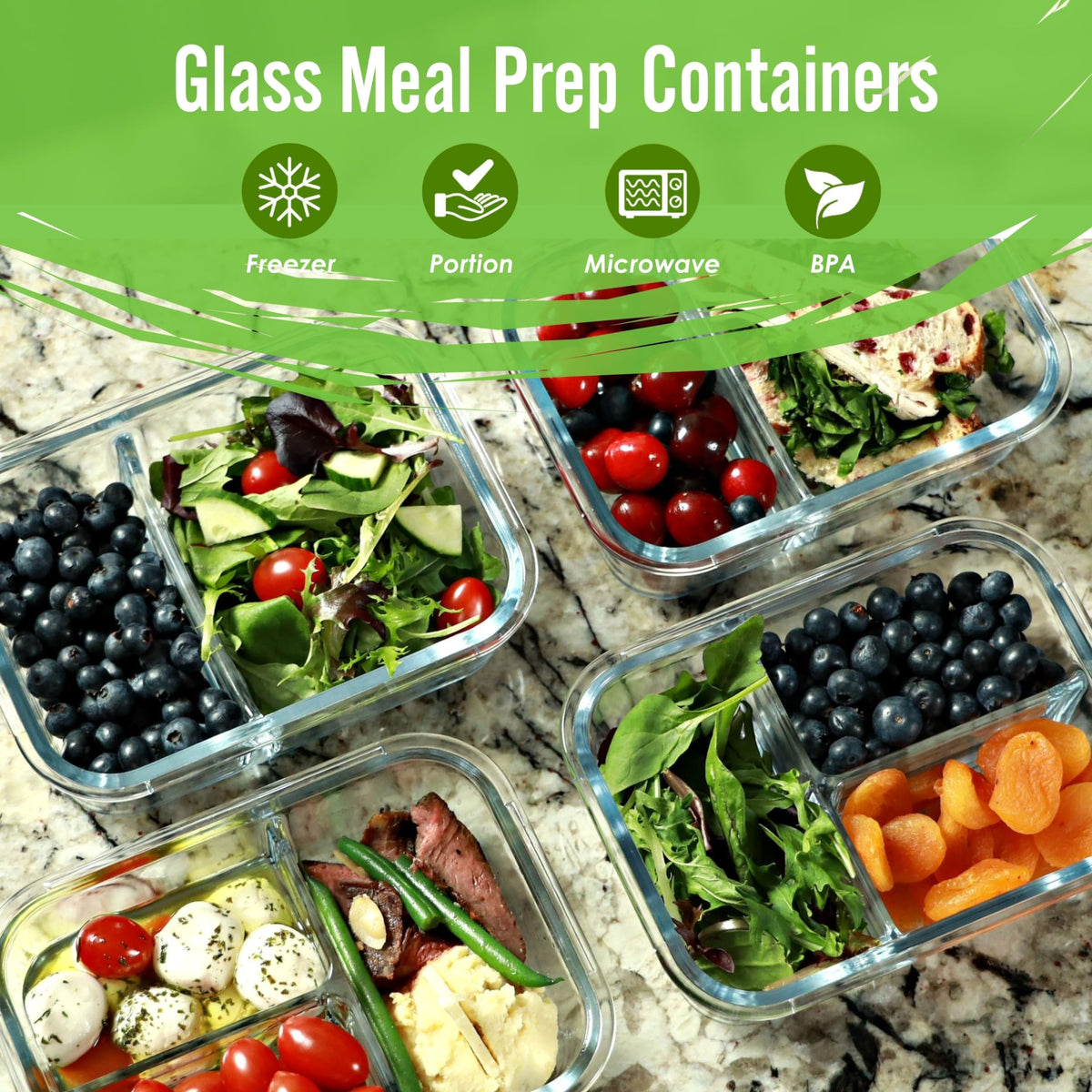 FIT Strong & Healthy two-compartment bento promotes portion control for balanced meals