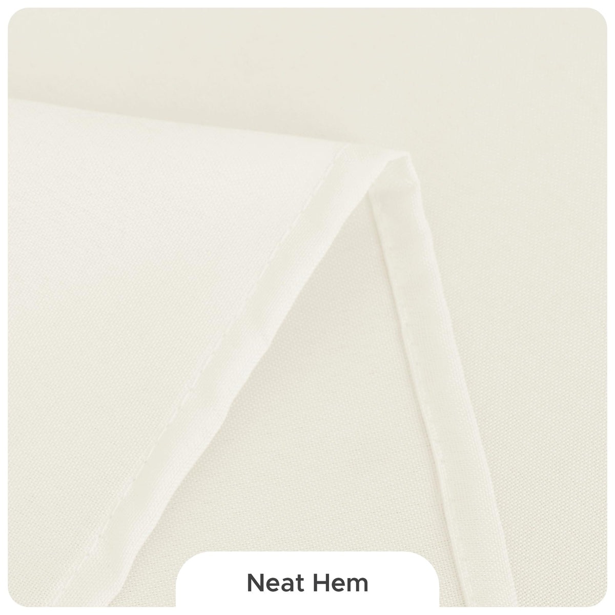 Fitable ivory 8-pack rectangle tablecloth supports fast cleanup after events