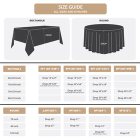 Fitable ivory 8-pack rectangle tablecloth suited for wedding banquets and receptions