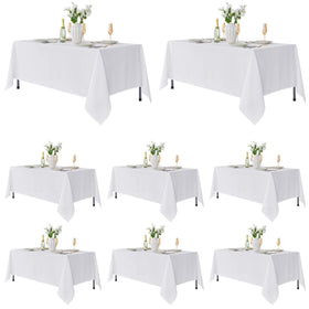 Fitable 8-pack rectangle white tablecloth 70x120 inches for elegant indoor events