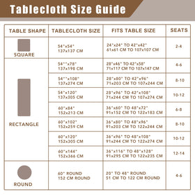 Fitable faux linen tablecloth indoor outdoor use ideal for kitchen and patio.