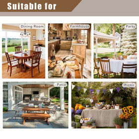 Fitable faux linen tablecloth wedding banquet setting with elegant, washable cover.