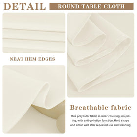 Six cloths in assorted sizes for versatile table setups.