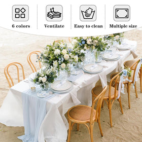 Fitable machine-washable tablecloth care simplifies cleanup after events.