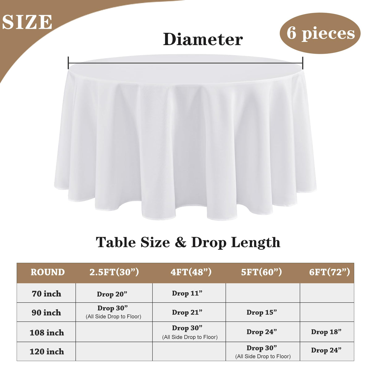 Fitable white tablecloth ideal for weddings, parties, and banquets