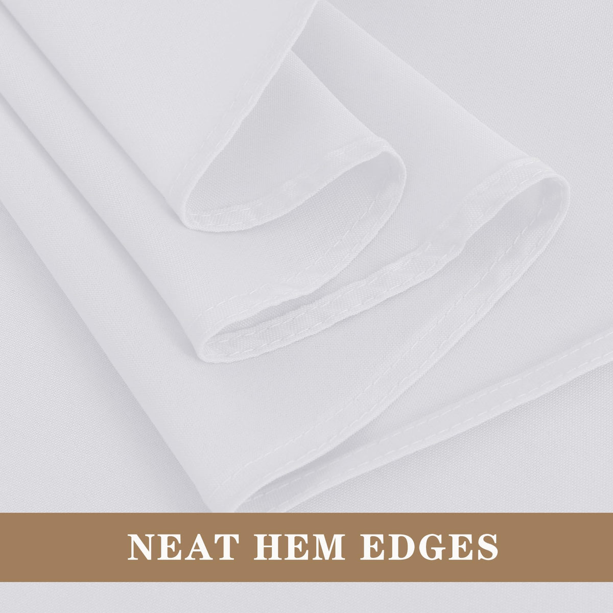 Fitable white rectangle tablecloth care-ready surface suitable for repeated use.