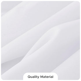 Fitable white tablecloth enhances dining ambiance with a crisp wrinkle-free surface