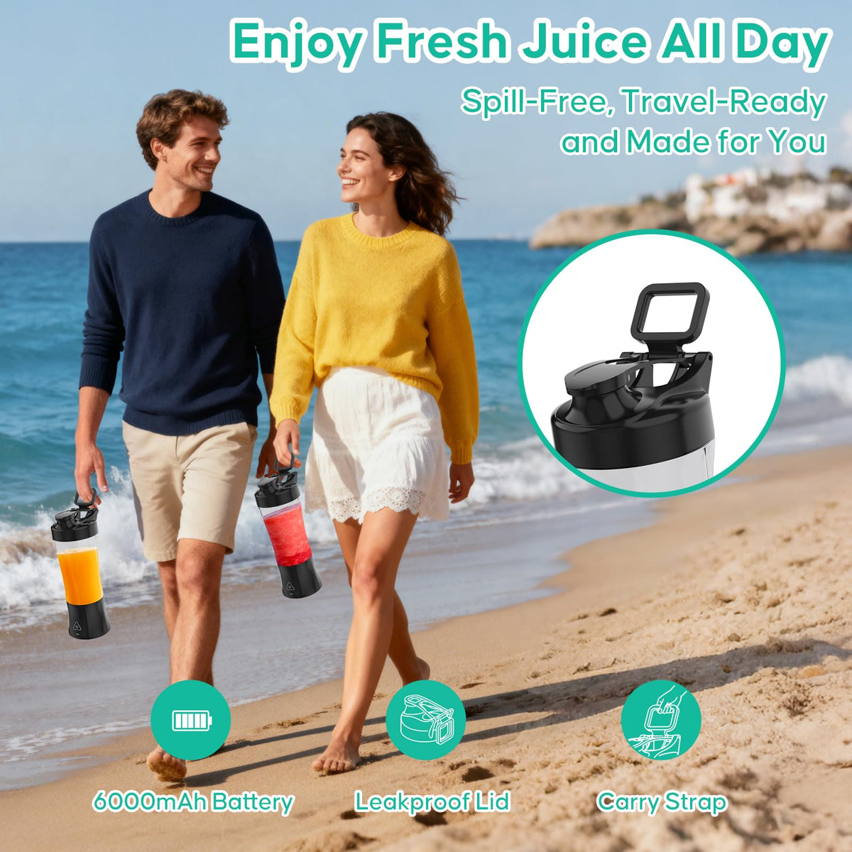 FITECHZY 6000mAh battery supports multiple blends per charge