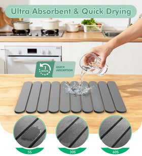 Close-up of Fitnice diatomaceous-earth mat with porous surface for quick drying.