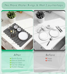 Fitnice stone mat surface is easy to wipe clean for daily use.
