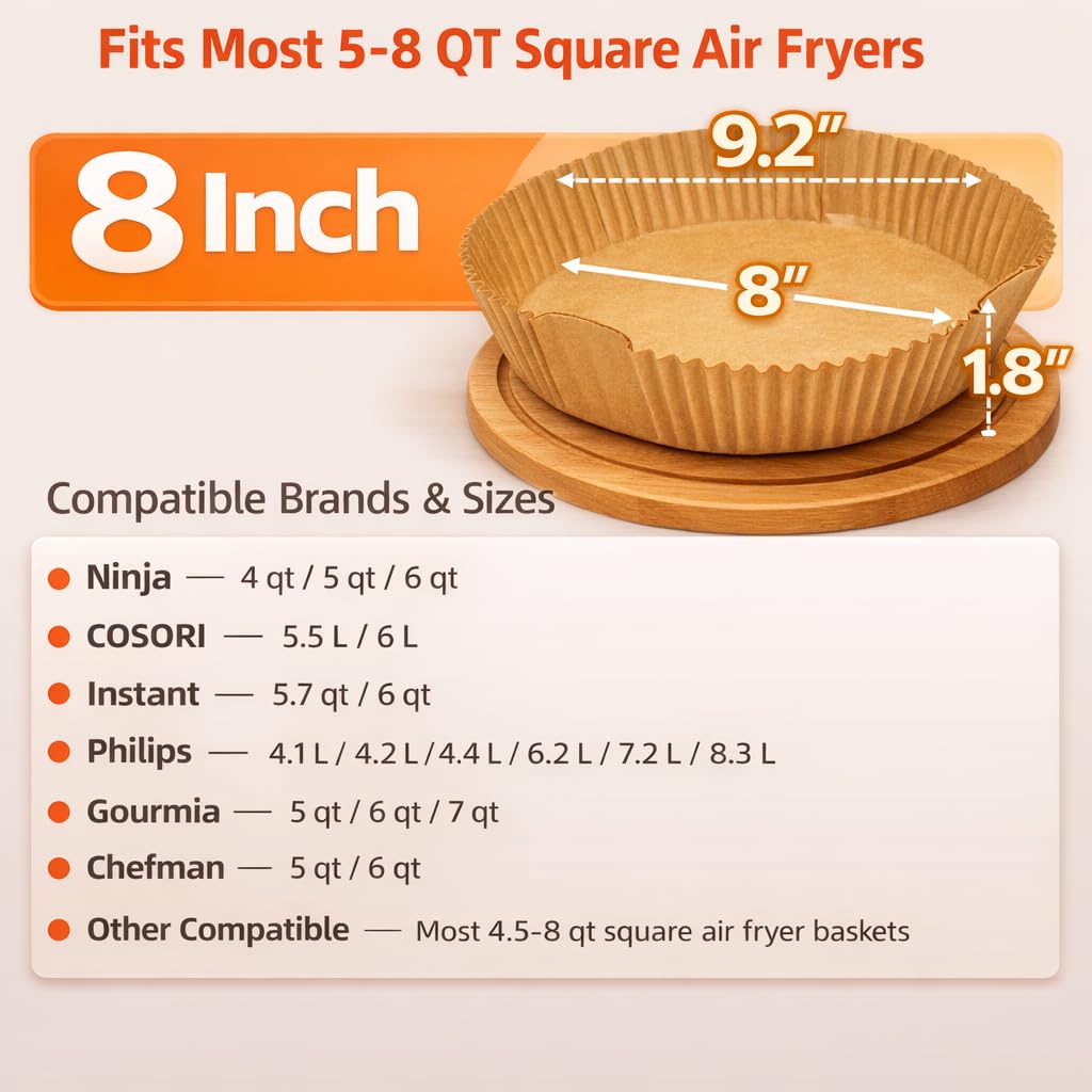 Liners laid flat inside an air fryer basket before cooking with Fitsu