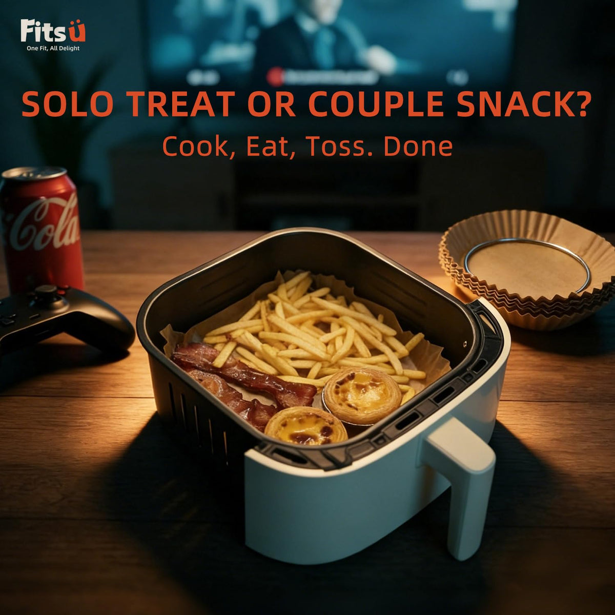 Non-stick grease-proof liners from Fitsu for tidy baskets and easy removal