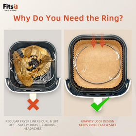 Fitsu stainless steel safety ring used with air fryer liners