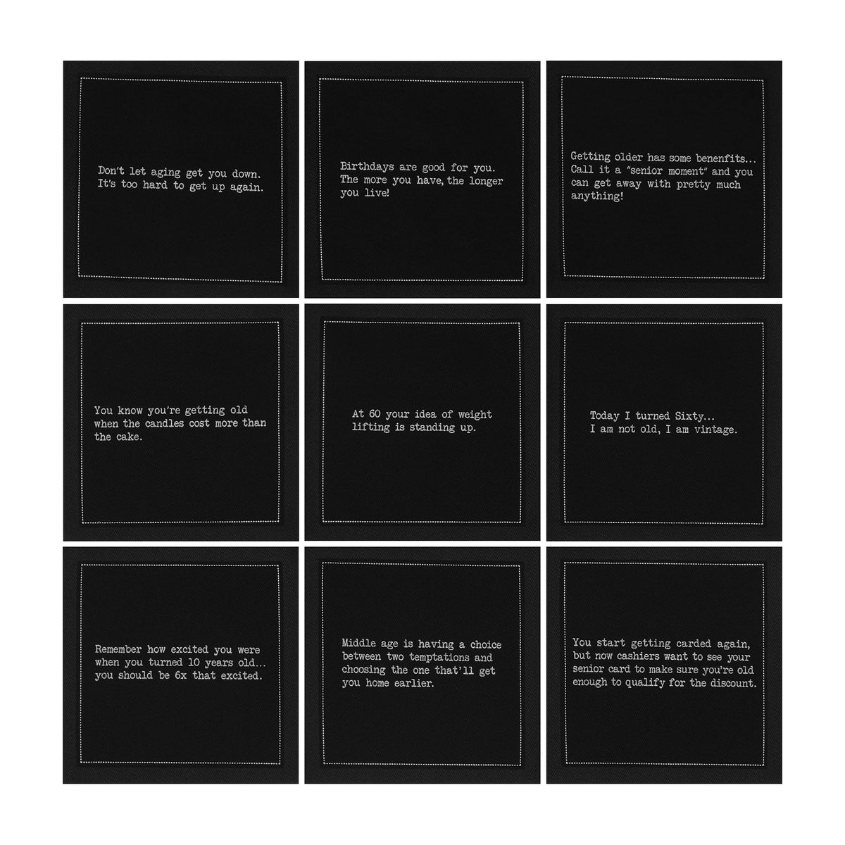 Five Star Napkins celebrate milestone moments with humorous 60th birthday quotes.