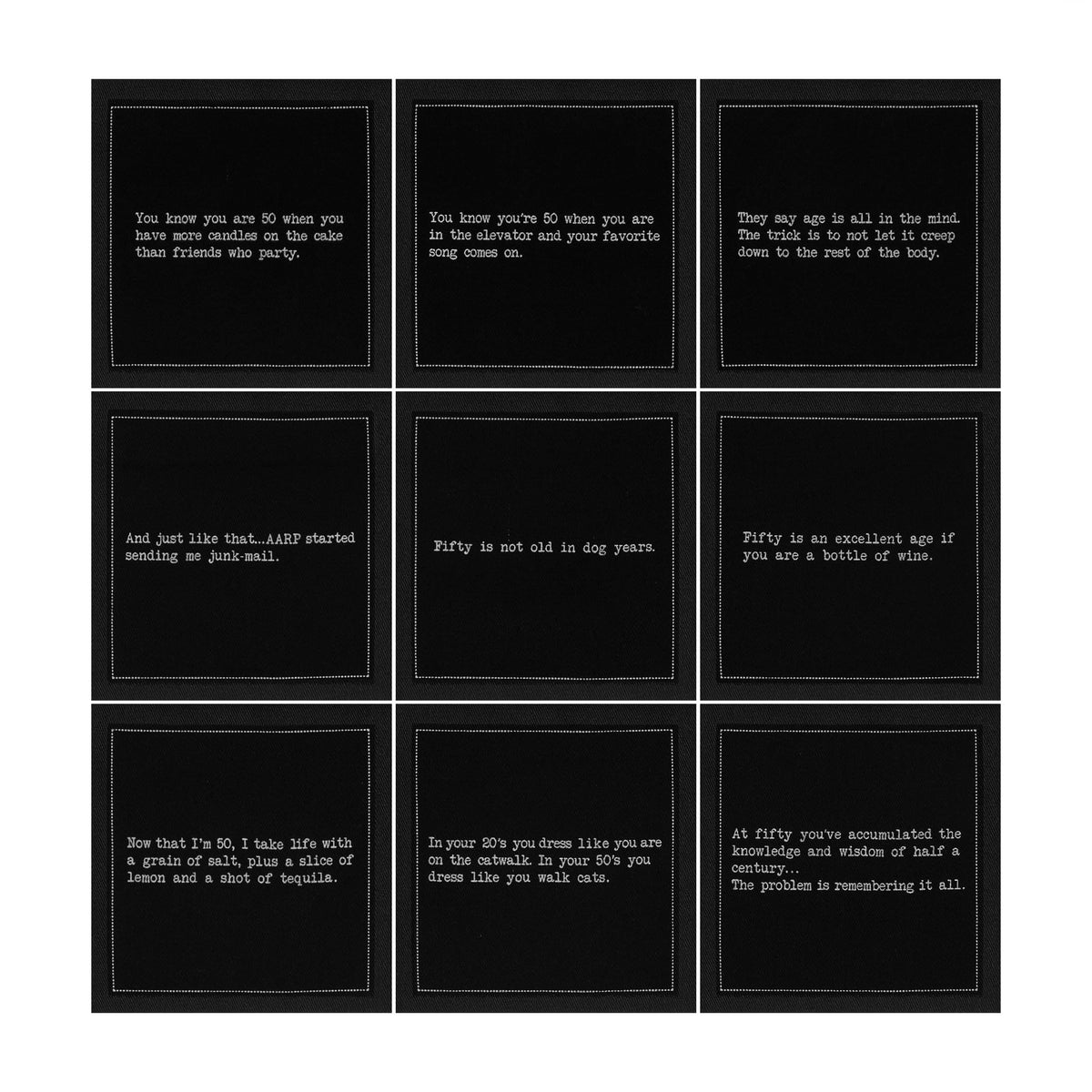 Five Star Napkins black cotton beverage napkins for premium absorbency at parties.