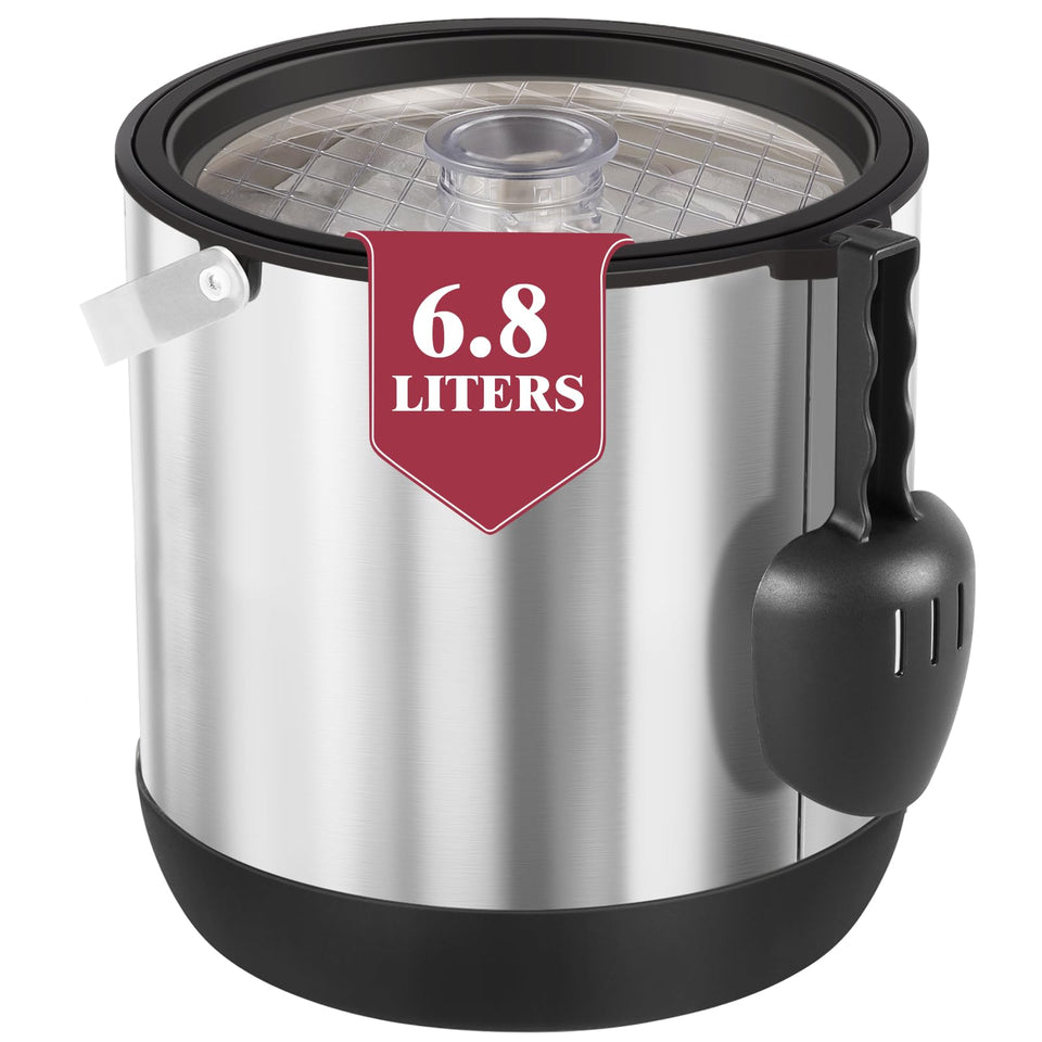 FiveHome 7QT insulated ice bucket close-up showing ample party ice capacity.