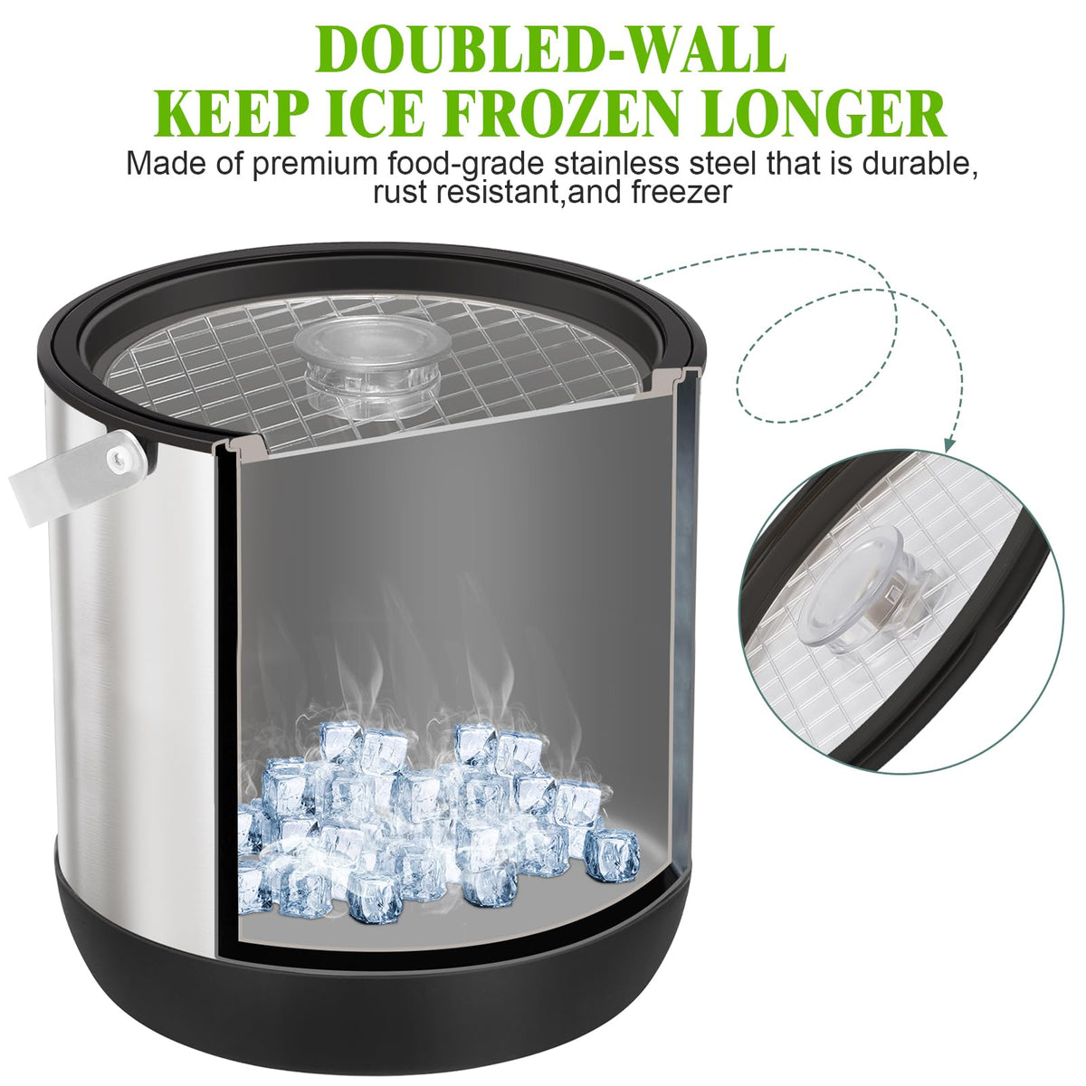 FiveHome double-wall insulation visible from the side, signaling long cold performance.
