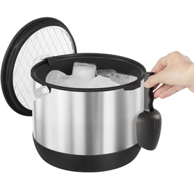 FiveHome ice bucket with clip-on transparent lid for real-time visibility