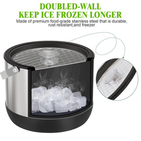FiveHome ice bucket with scoop hook keeps scoop within reach
