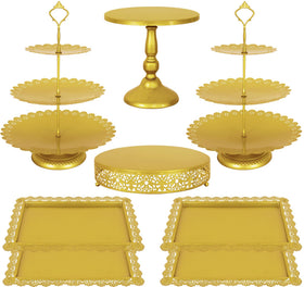 Fivenl 3-tier cupcake stand in gold for elegant wedding desserts.