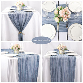 Fivenl gauze runner creates easy backdrops and table drapes.