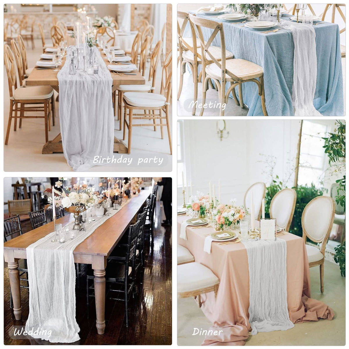 Fivenl cheesecloth runner backdrop drape creates soft atmospheric decor
