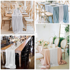 Fivenl cheesecloth runner backdrop drape creates soft atmospheric decor