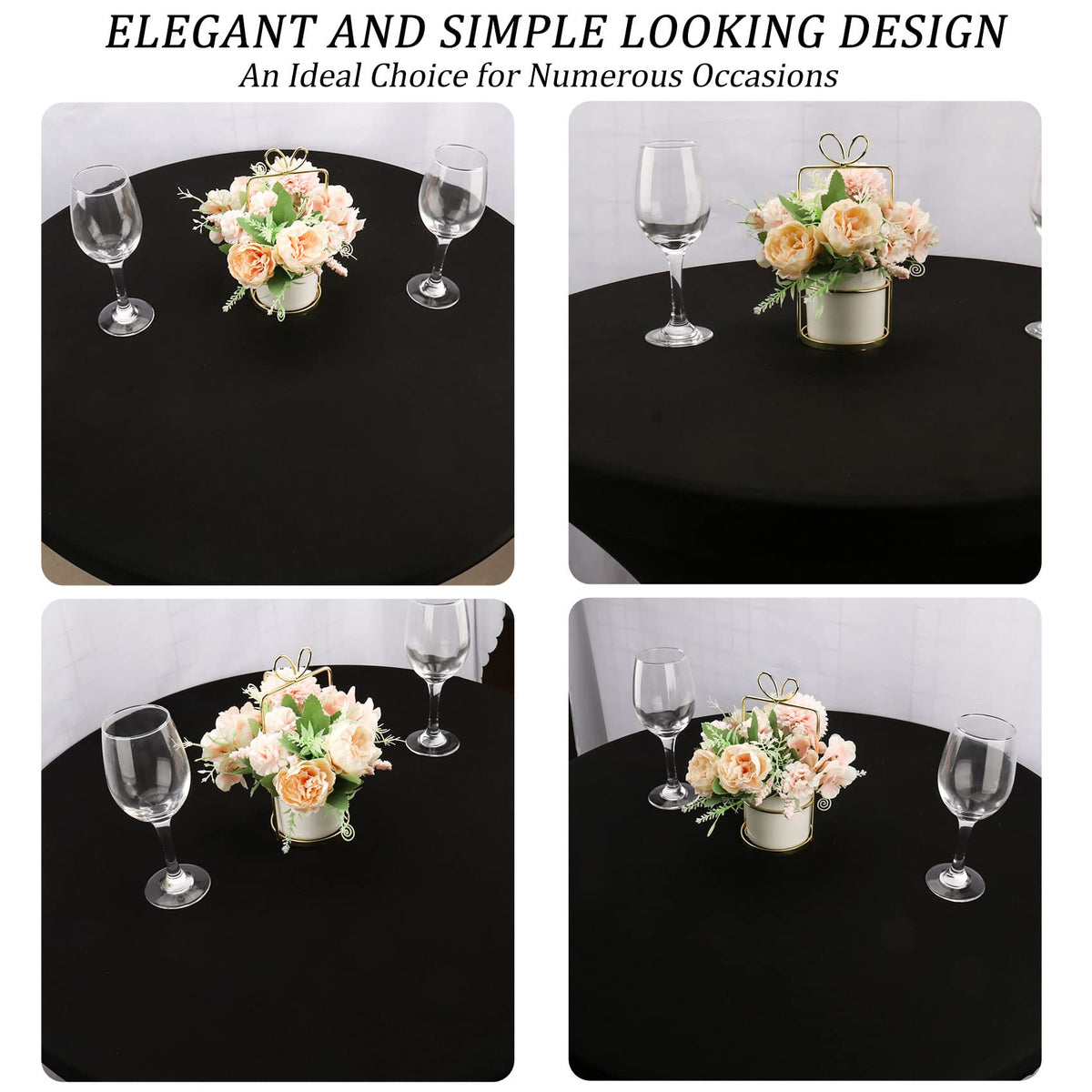 Fivenl round spandex tablecloth thick, durable fabric hides legs and gaps.