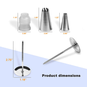 FIVETAS 52 numbered piping tips align with chart for quick tip choice